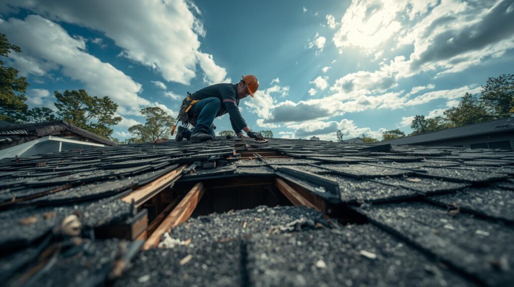Lankford Roofing crew completing a roof repair in Sherman, TX