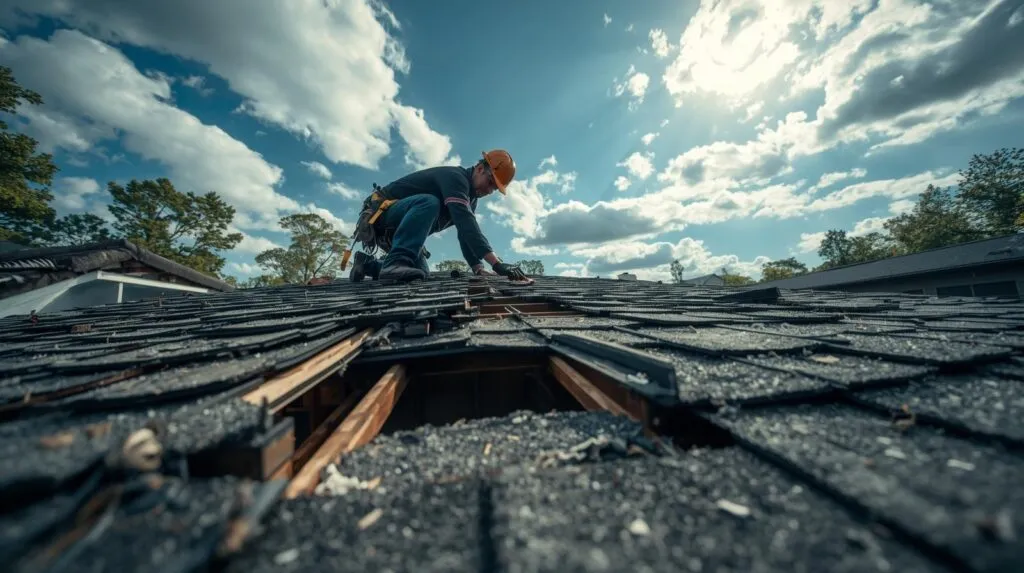 Lankford Roofing crew completing a roof repair in Sherman, TX