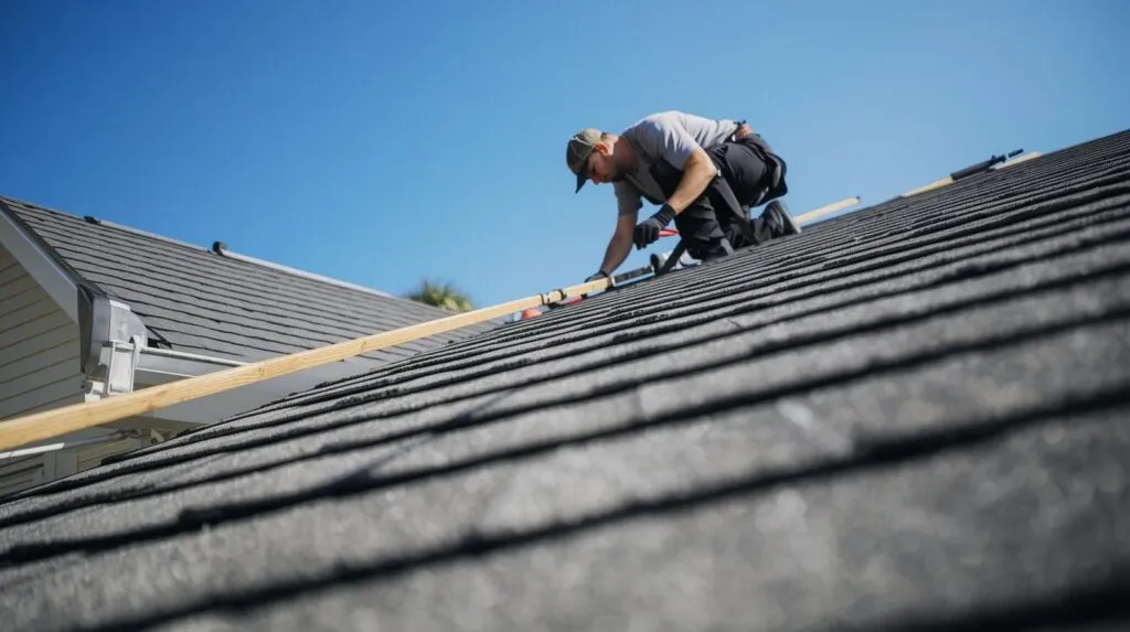 Lankford Roofing crew completing a roof replacement in Sherman, TX